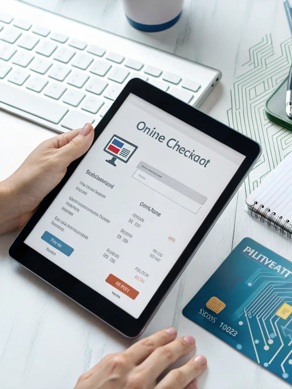 A screenshot of the Loop & Luxe checkout page, displaying the secure payment icons (e.g., Visa, Mastercard, PayPal) and a padlock symbol, emphasizing the security of the transaction. The page is clean and minimalist, with clear call-to-action buttons and trust badges. The image conveys the safety and reliability of the secure checkout process.